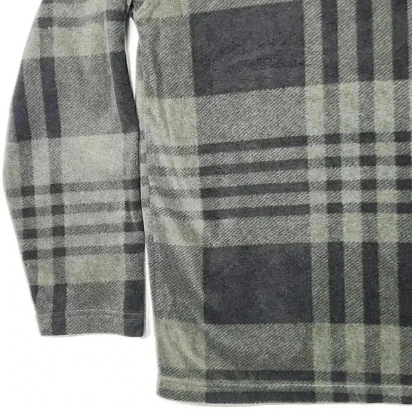 Smith's Workwear‎ Men's Henley Fleece Large Olive Black Plaid Long Sleeve - Picture 9 of 15
